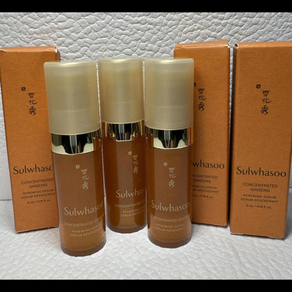 3X Sulwhasoo Concentrated Ginseng Renewing Serum MINi 5ml/0.16oz Each ~Exp 2027~